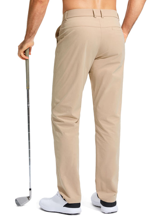 Pudolla Golf Pants for Men Stretch Dress Mens Work 32W x 32L, Khaki