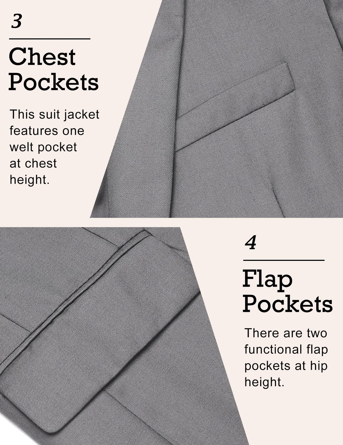 COOFANDY Mens Regular Fit Sport Coat Casual Blazer Jacket Medium, Light Grey