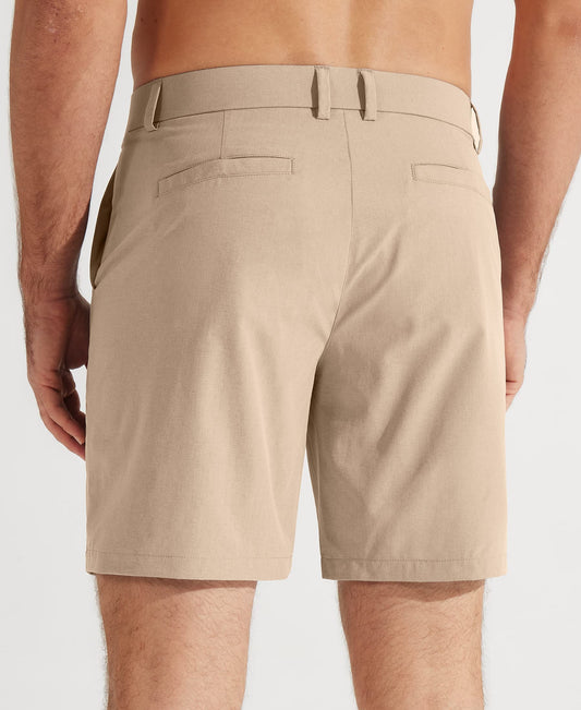 Libin Men's Golf Shorts 7" Work Dress Casual Flat Front 32, 7"- Khaki