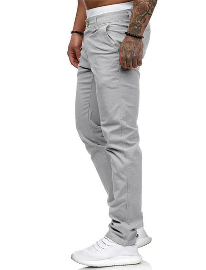 HUNGSON Men Skinny Slim Fit Casual Jeans Dyeing Stretch 34, Lightgrey