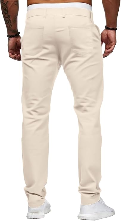 HUNGSON Men Skinny Slim Fit Casual Jeans Dyeing Stretch 34, Lightgrey