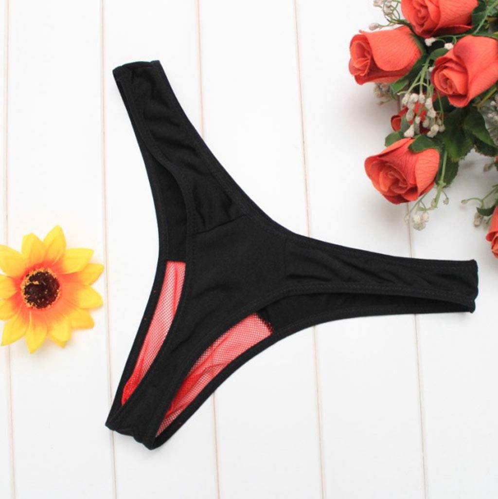 KHUFUZI Men's 4 Styles Pack Mesh Thongs Lingerie 4-10, 4