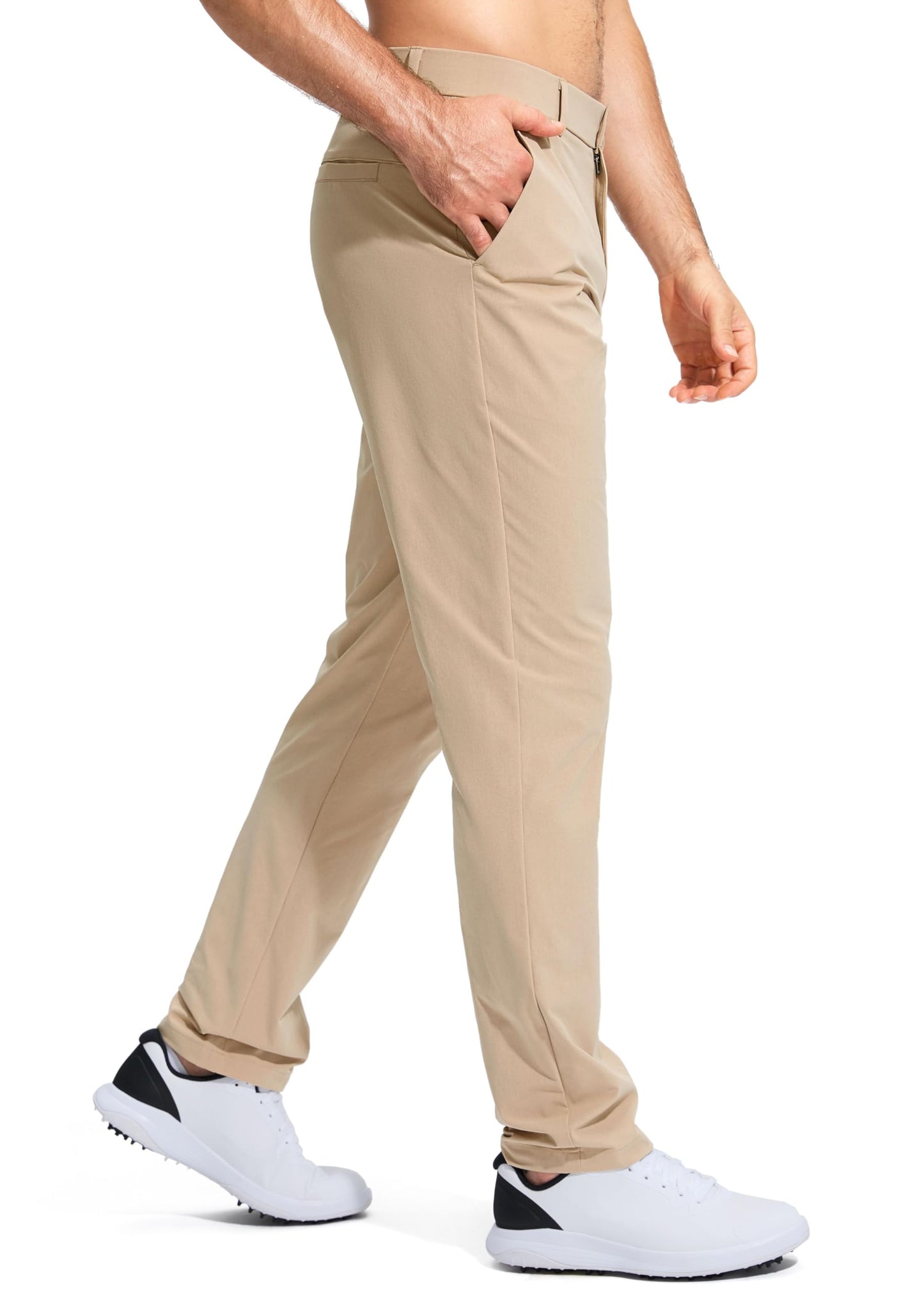 Pudolla Golf Pants for Men Stretch Dress Mens Work 32W x 32L, Khaki