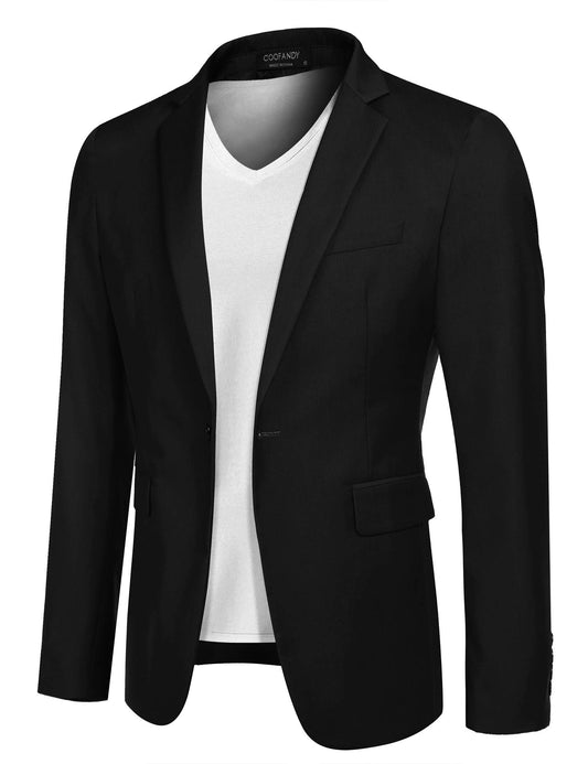 COOFANDY Mens Casual Sports Coat Slim Fit Lightweight Blazer Medium, Black