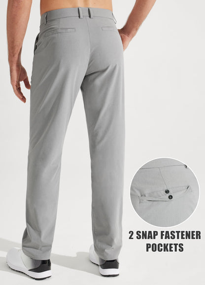 Libin Mens Golf Pants Classic Fit Stretch Work Dress 32W x 32L, Light Grey