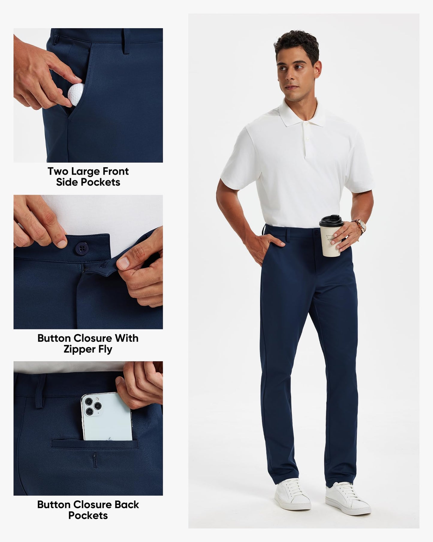 Men's Classic Fit Stretch Golf & Dress Pants