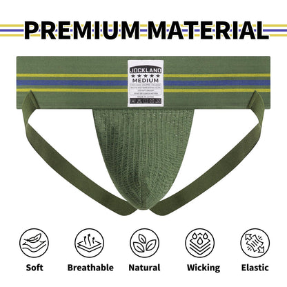 JOCKLAND 3 Inch Men's Jock Strap, Wide Band Mesh Male Large