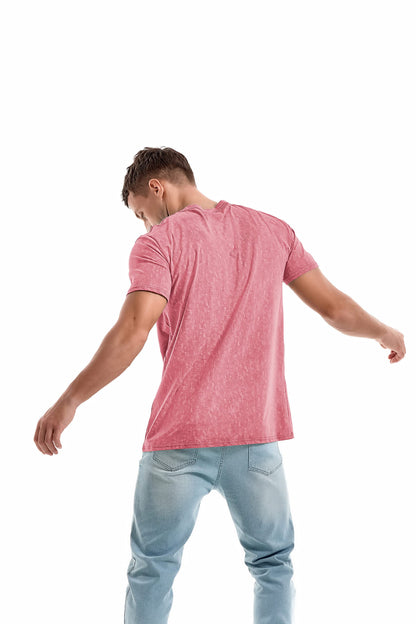 KLIEGOU Men's T-Shirts - Elasticity Cotton Crew Neck Tees X-Large, 2166 Pink
