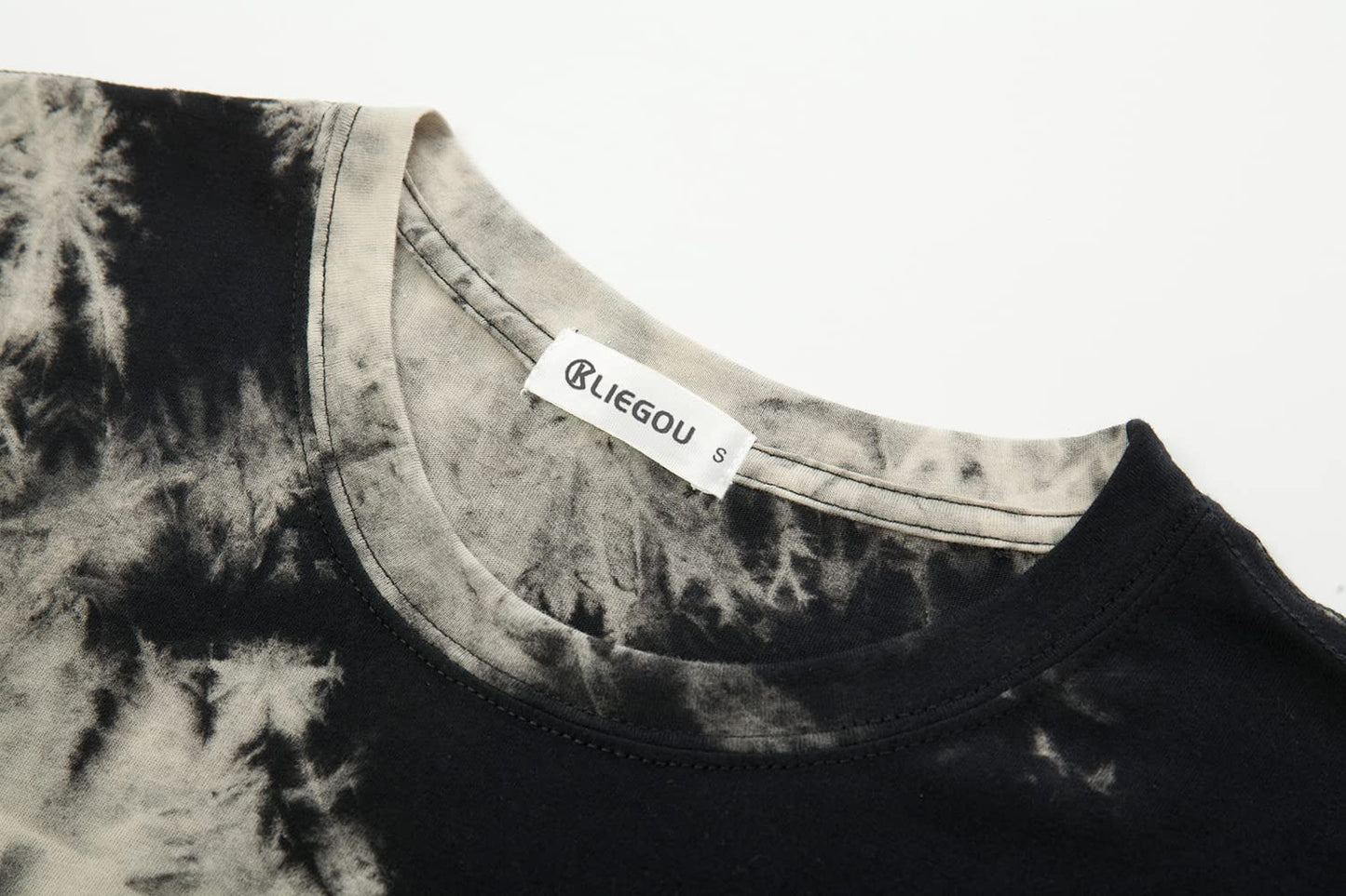 Mens Hip Hop Tie-Dyed Hipster Curve Hem T Shirt