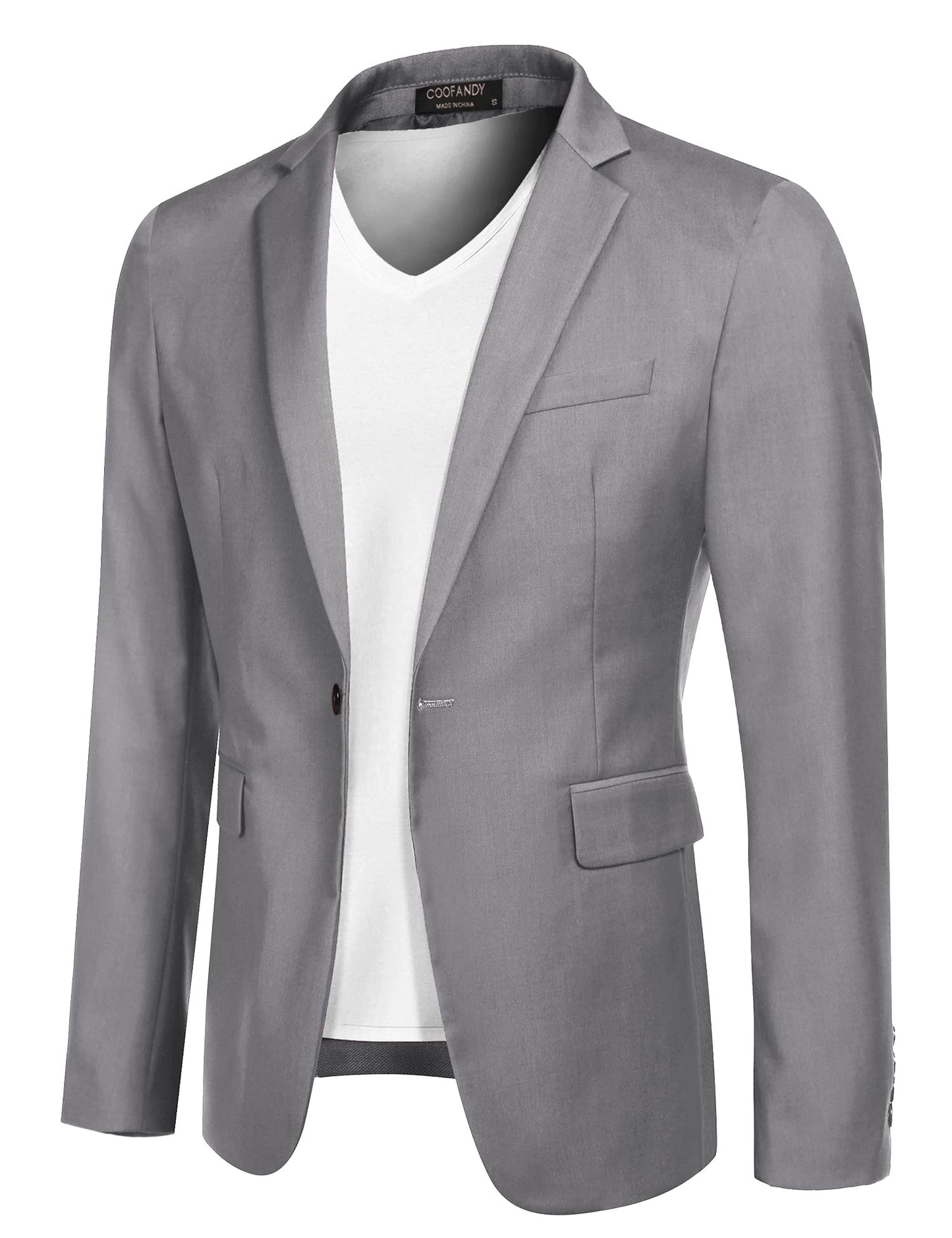 COOFANDY Mens Regular Fit Sport Coat Casual Blazer Jacket Medium, Light Grey