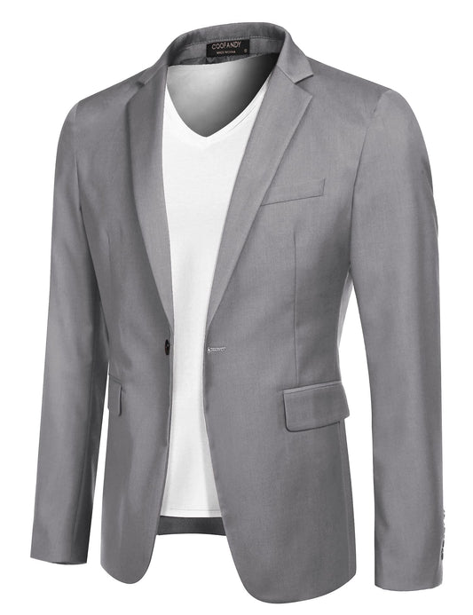 COOFANDY Mens Regular Fit Sport Coat Casual Blazer Jacket Medium, Light Grey