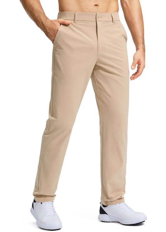 Pudolla Golf Pants for Men Stretch Dress Mens Work 32W x 32L, Khaki