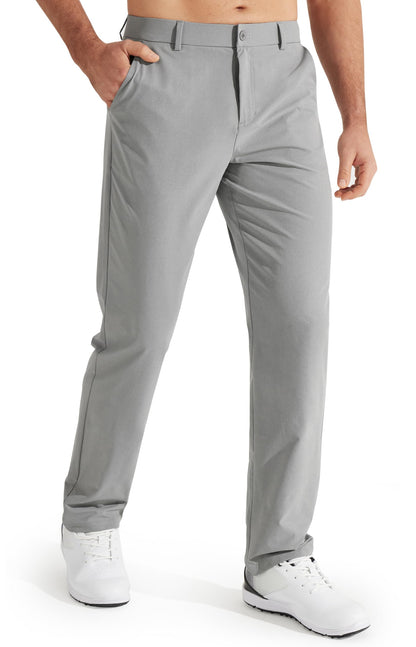 Libin Mens Golf Pants Classic Fit Stretch Work Dress 32W x 32L, Light Grey