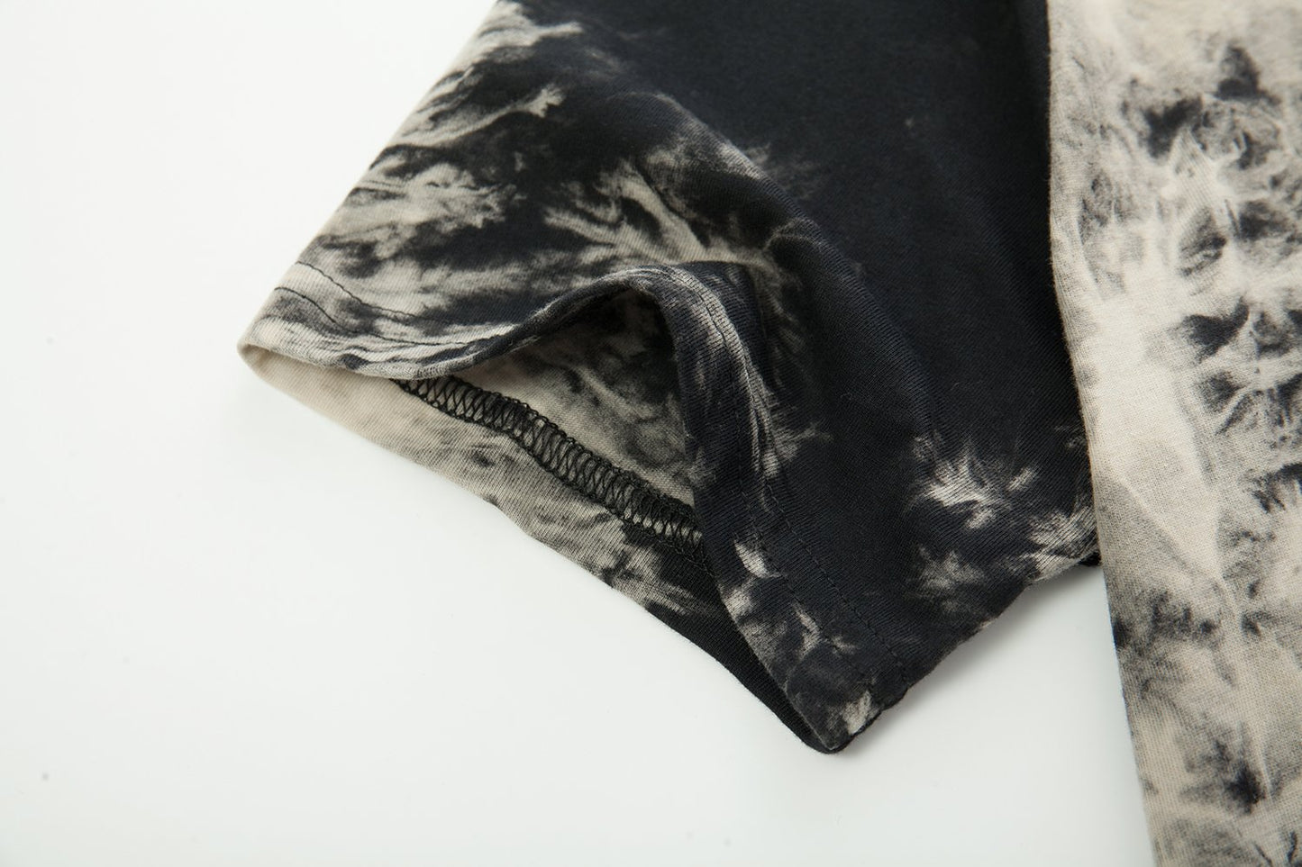 Mens Hip Hop Tie-Dyed Hipster Curve Hem T Shirt
