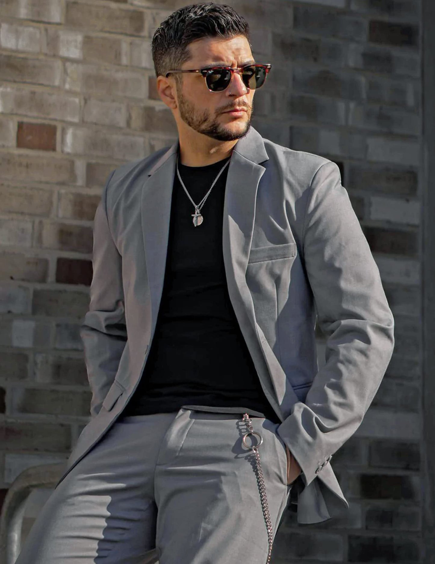 COOFANDY Mens Regular Fit Sport Coat Casual Blazer Jacket Medium, Light Grey