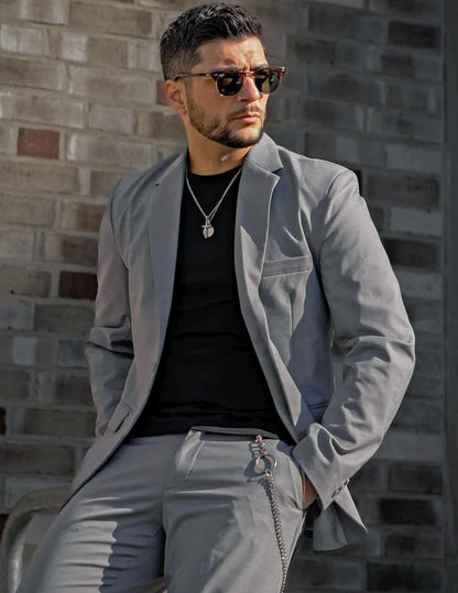 COOFANDY Mens Regular Fit Sport Coat Casual Blazer Jacket Medium, Light Grey