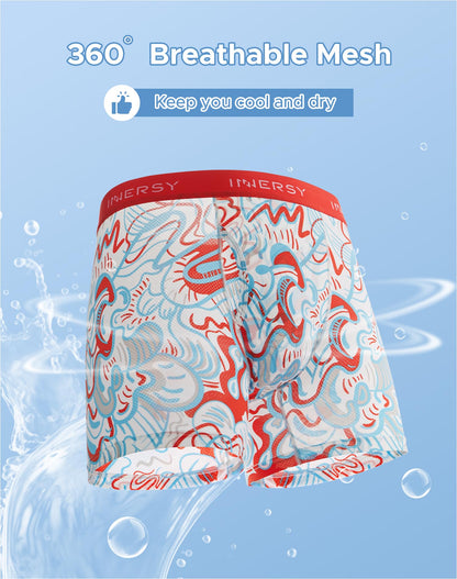 INNERSY Men's Breathable Mesh Boxer Briefs Cooling Large, Graffiti Art