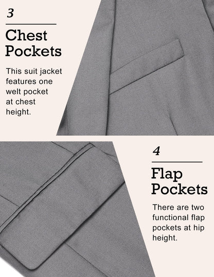 COOFANDY Mens Regular Fit Sport Coat Casual Blazer Jacket Medium, Light Grey