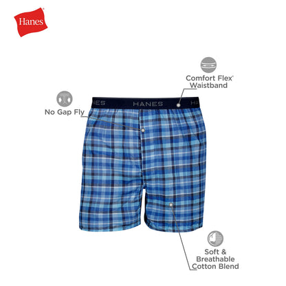 Hanes Men Men's Tagless Boxers with Exposed Large