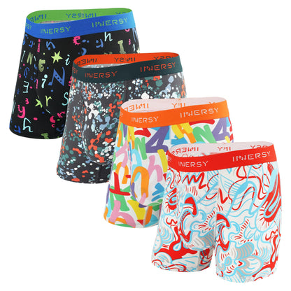 INNERSY Men's Breathable Mesh Boxer Briefs Cooling Large, Graffiti Art
