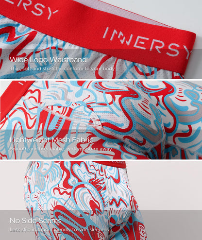 INNERSY Men's Breathable Mesh Boxer Briefs Cooling Large, Graffiti Art