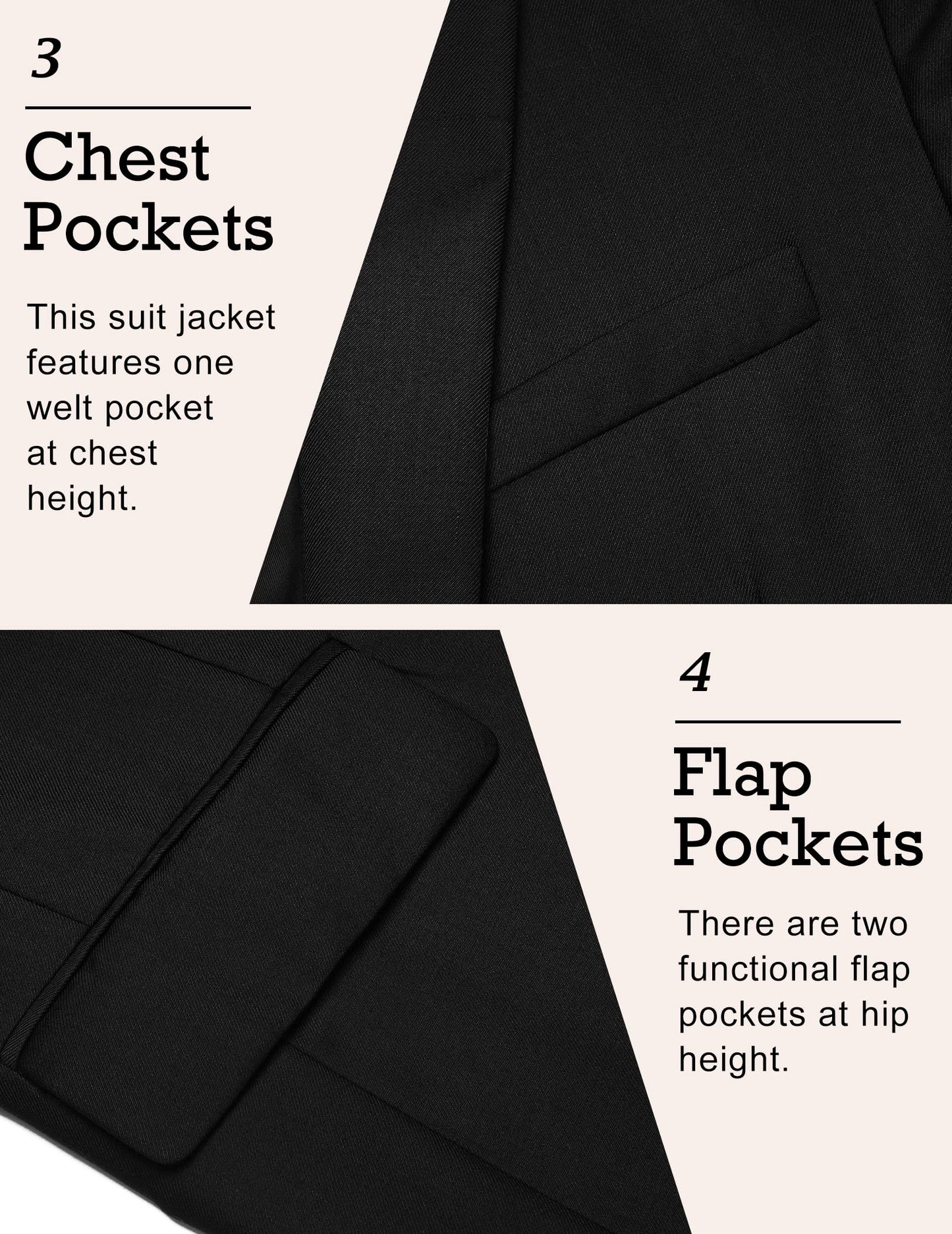 COOFANDY Mens Casual Sports Coat Slim Fit Lightweight Blazer Medium, Black
